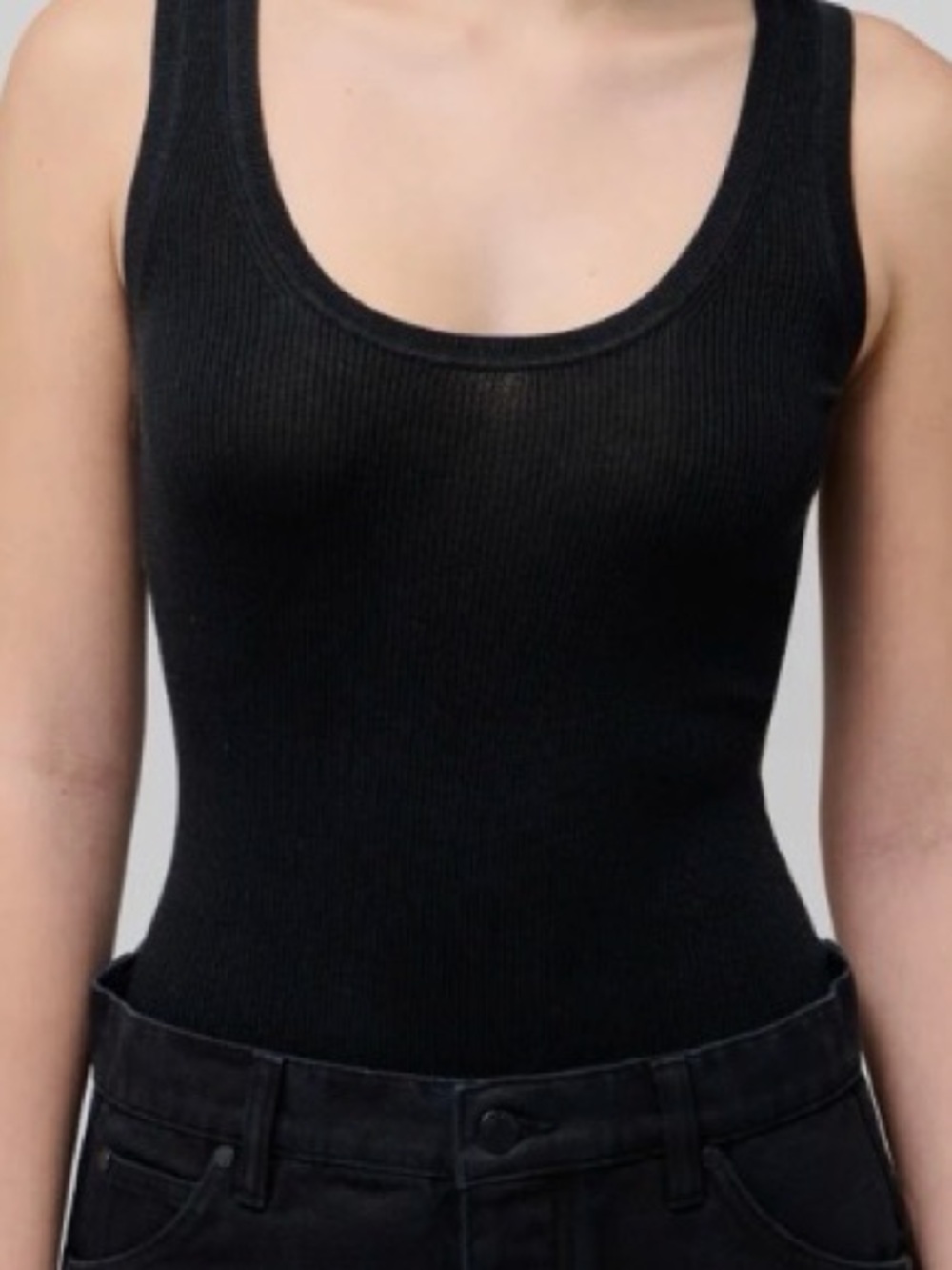 RENGGLI Black Silk Cashmere Knit Tank Top